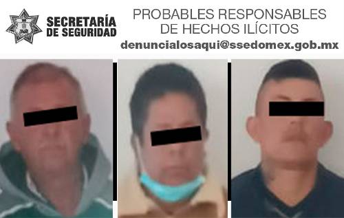 Detienen a tres presuntos ladrones, cuando atacaban a un transeúnte en Malinalco